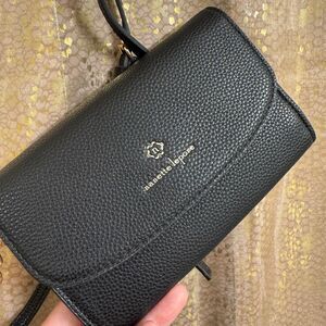 Nanette Lepore Crossbody Shoulder Black Gold Wallet On A Chain Small Purse